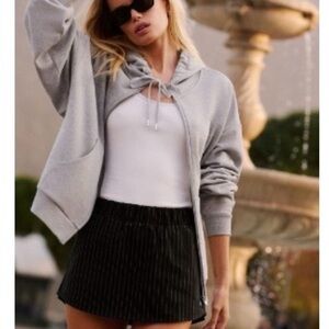 ALO Yoga Black Elastic Waist Athletic Mini Skirt